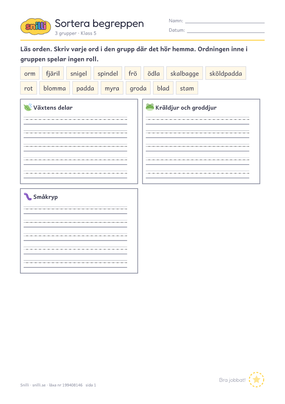 Förhandsvisning av läxan