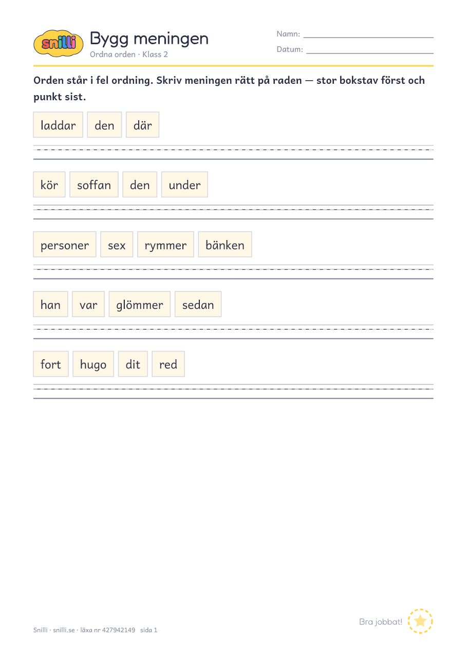 Förhandsvisning av läxan