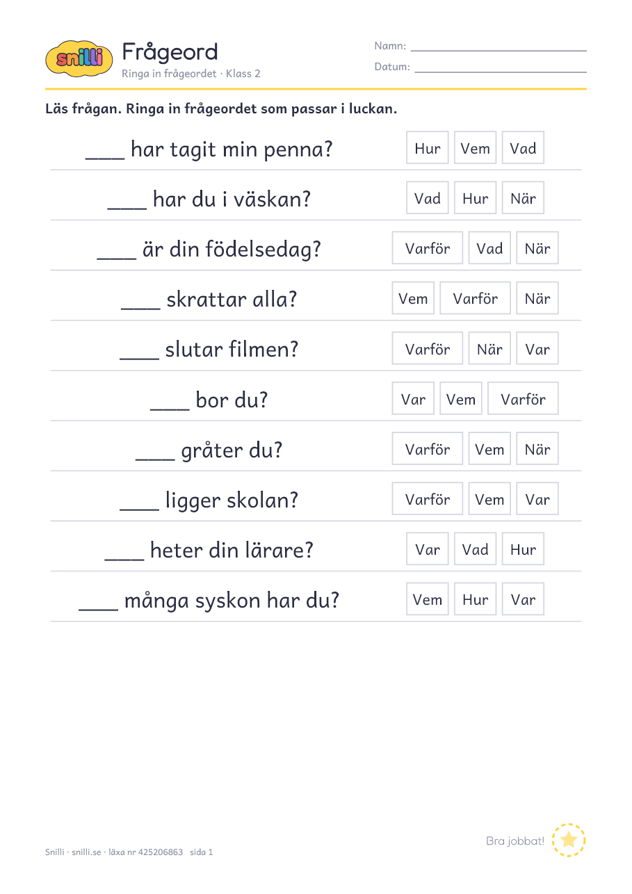 Förhandsvisning av läxan
