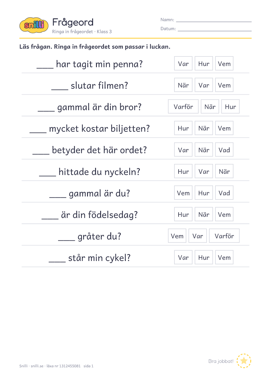 Förhandsvisning av läxan