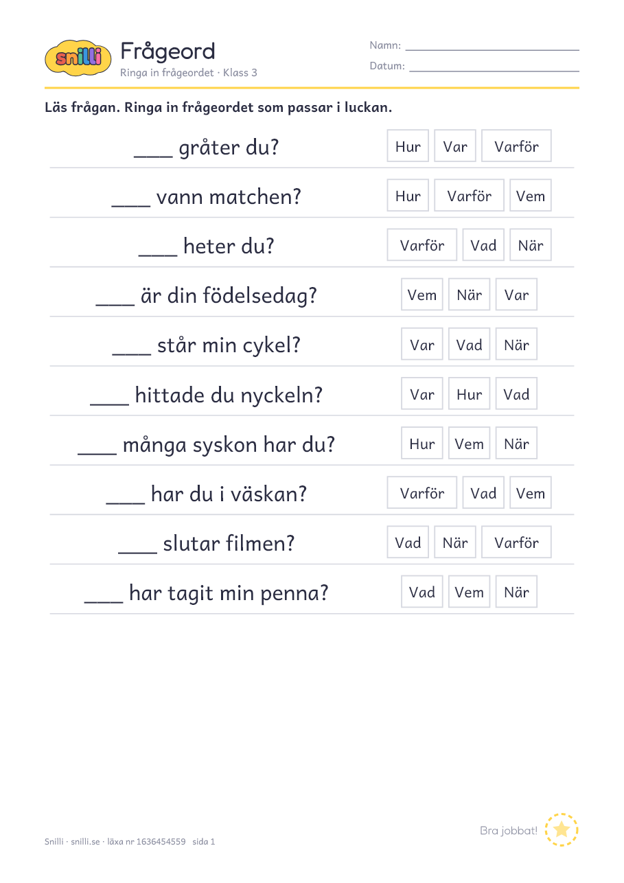 Förhandsvisning av läxan