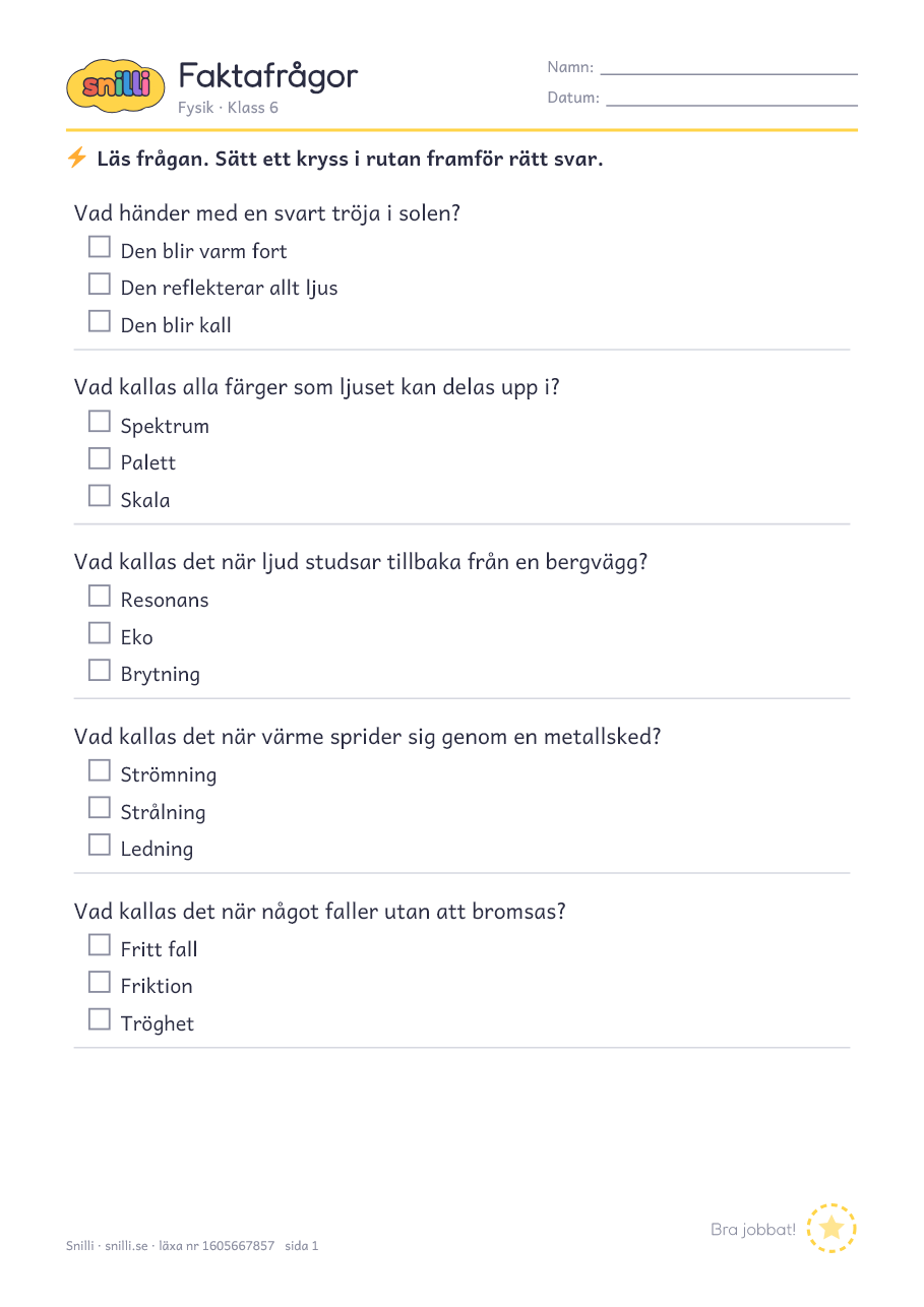 Förhandsvisning av läxan