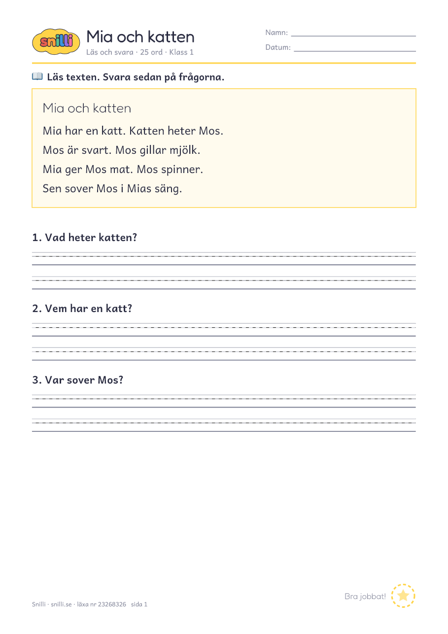 Förhandsvisning av läxan