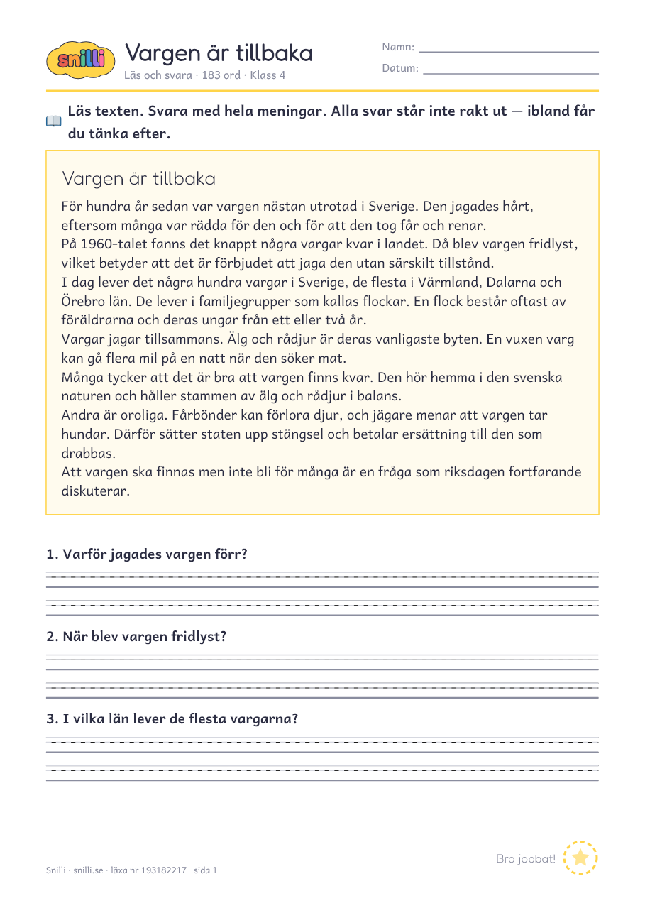 Förhandsvisning av läxan