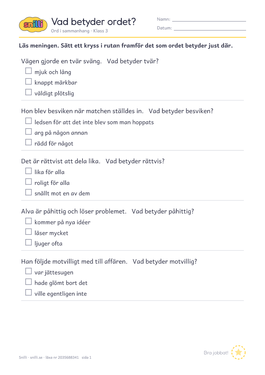 Förhandsvisning av läxan