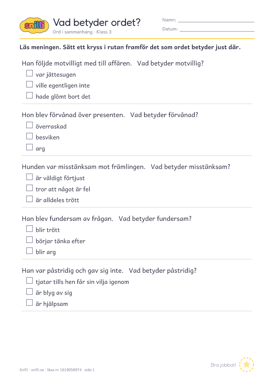 Förhandsvisning av läxan