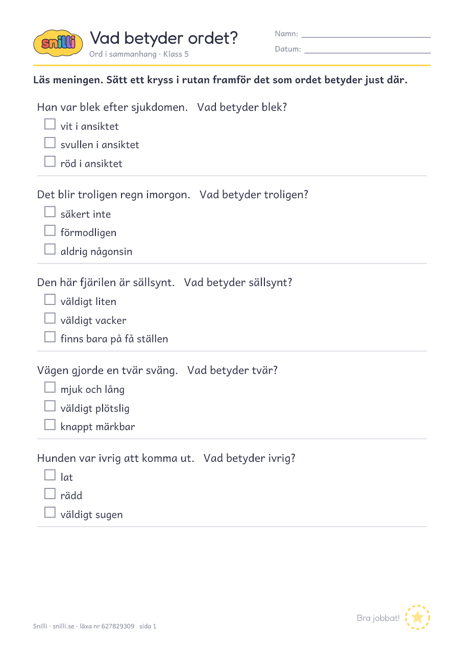Förhandsvisning av läxan