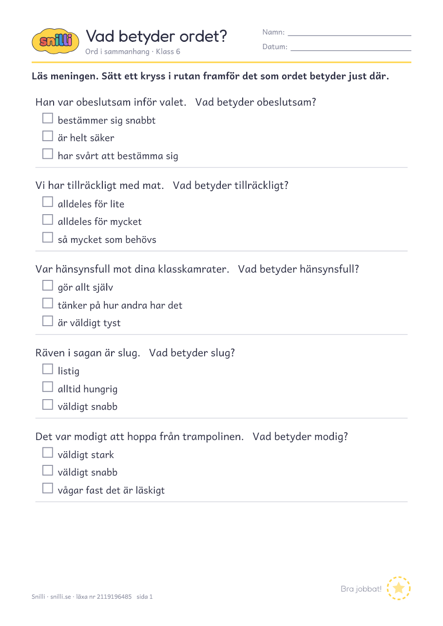 Förhandsvisning av läxan