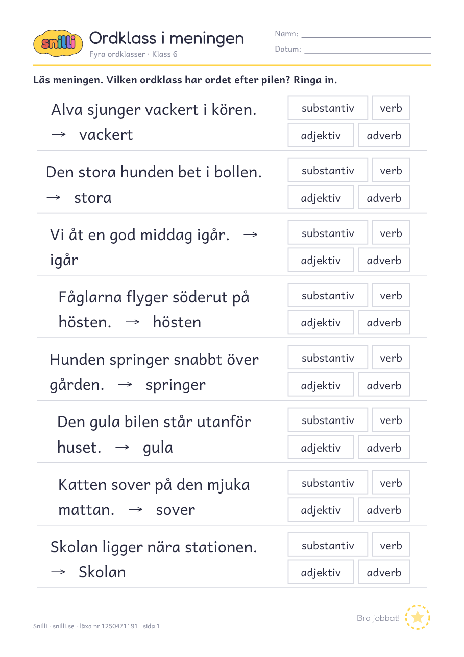 Förhandsvisning av läxan
