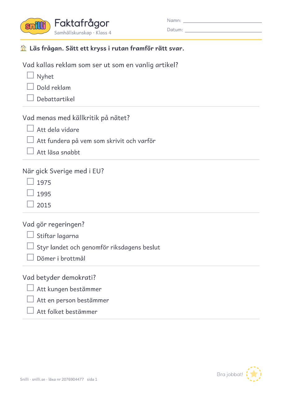 Förhandsvisning av läxan