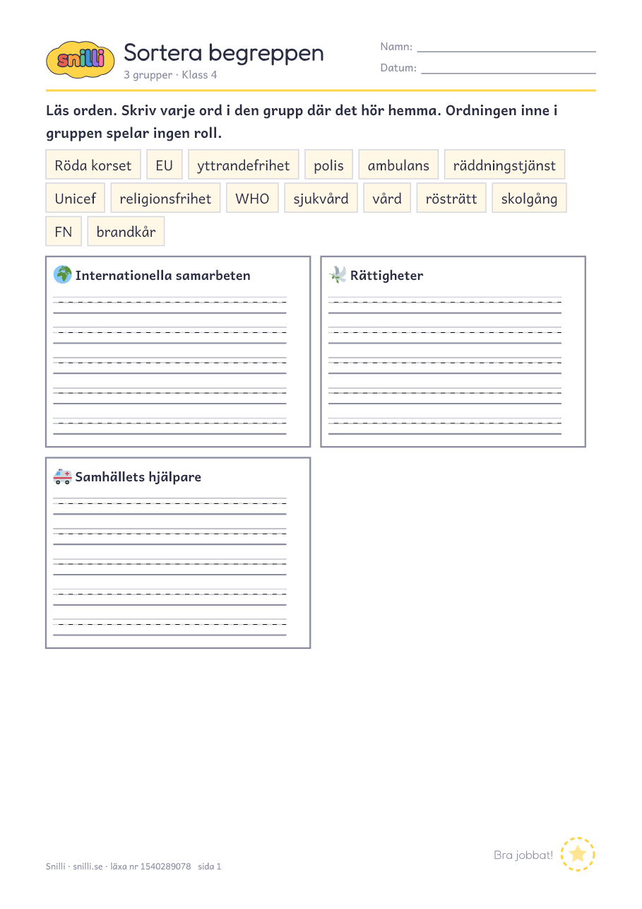 Förhandsvisning av läxan
