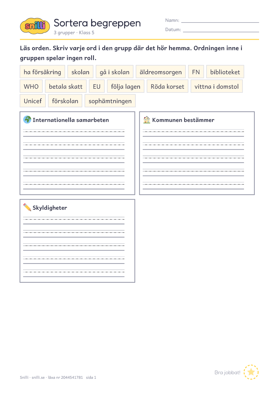 Förhandsvisning av läxan