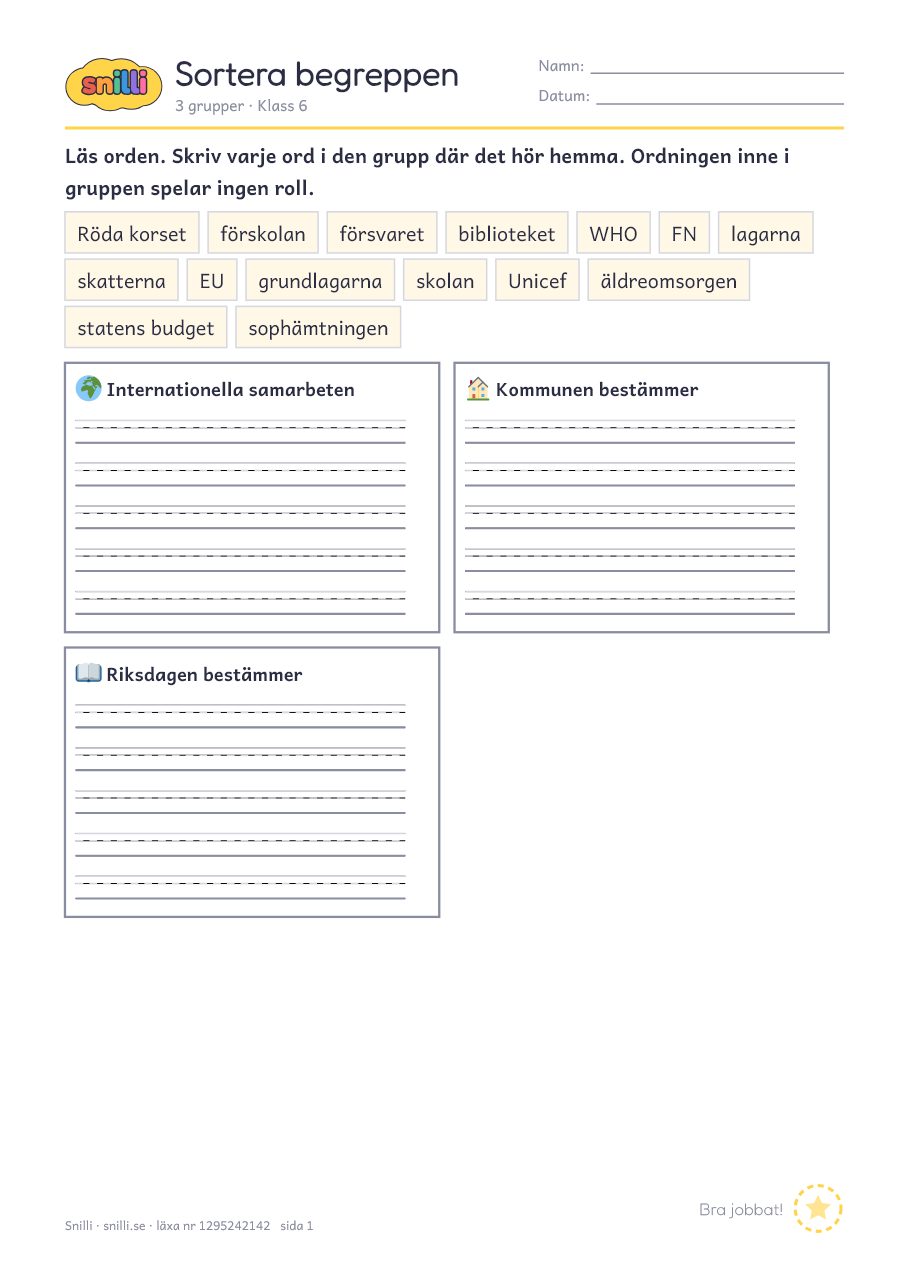 Förhandsvisning av läxan