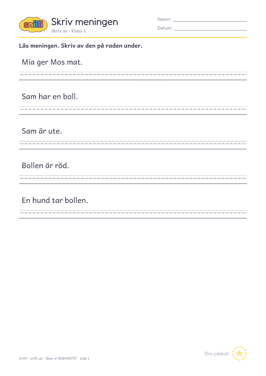 Förhandsvisning av läxan