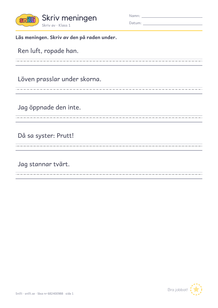 Förhandsvisning av läxan