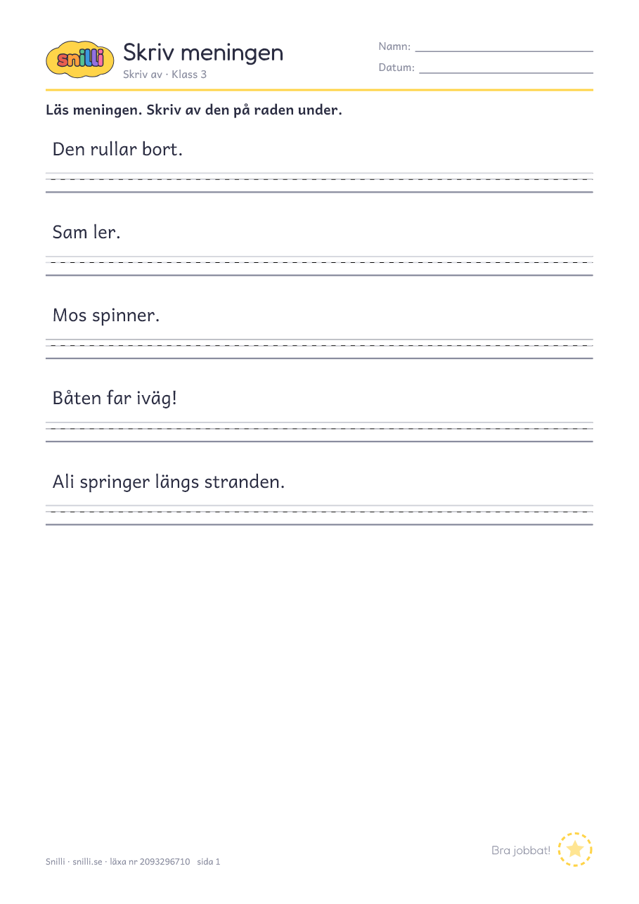 Förhandsvisning av läxan