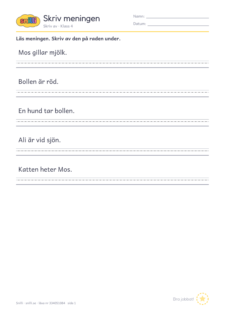 Förhandsvisning av läxan