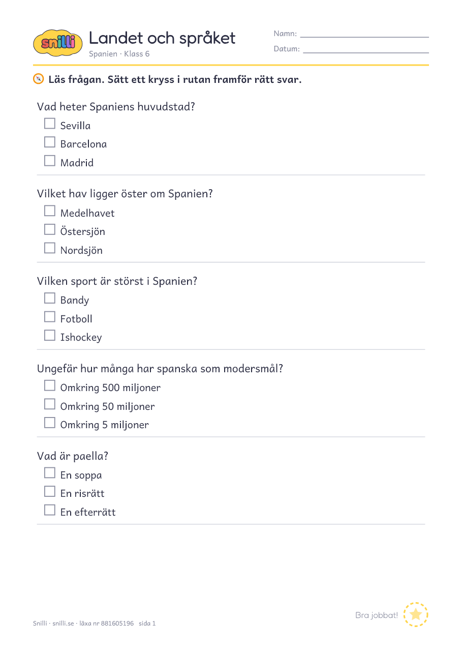 Förhandsvisning av läxan