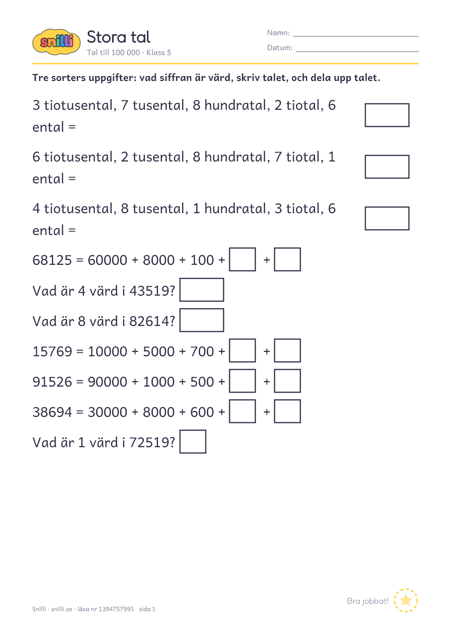 Förhandsvisning av läxan