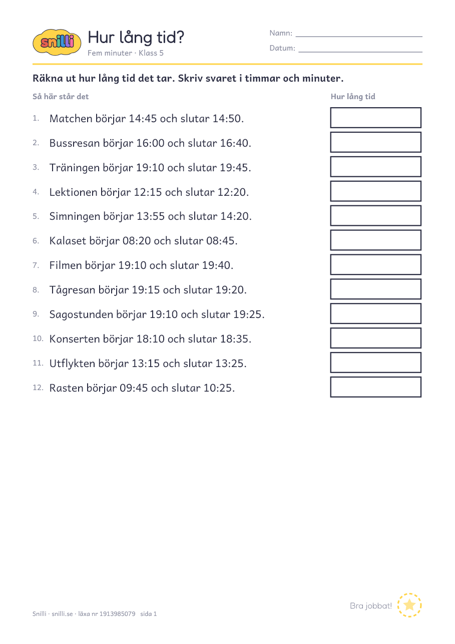 Förhandsvisning av läxan